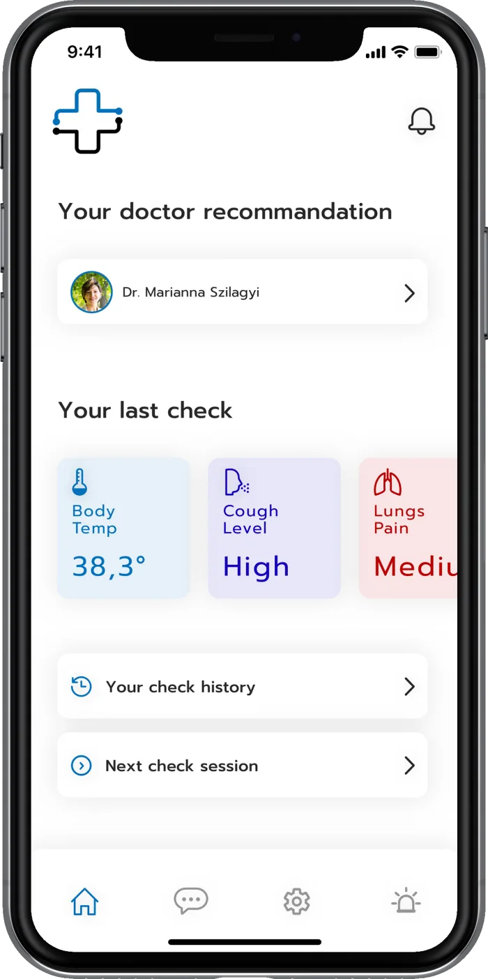 Screen of the TeleMedi app
